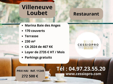Restaurant, Villeneuve Loubet, Marina Baie des Anges, gros potentiel, belle capacit&eacute; d'accueil 272500 06270 Villeneuve loubet