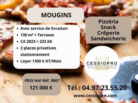 PIZZERIA, SNACK, CREPERIE, SANDWICHERIE AVEC SERVICE DE LIVRAISON   MOUGINS 121000 06250 Mougins