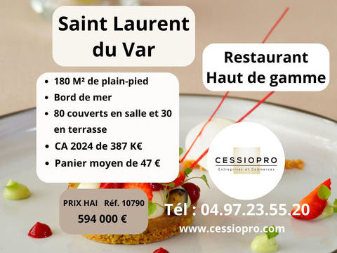 Restaurant Haut de Gamme   Bord de mer   Saint-Laurent-du-Var 594000 06700 St laurent du var