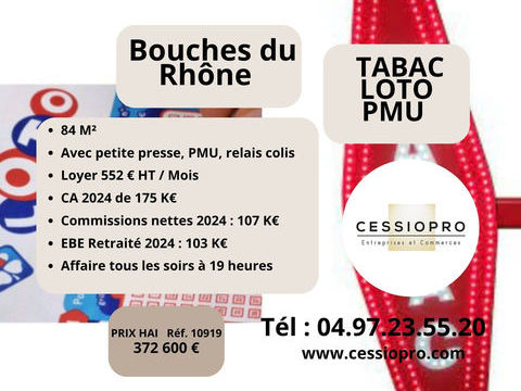 A vendre Tabac Loto Bimbeloteries totalement r&eacute;nov&eacute;, dans ville de + de 25 000 hab. du 13 372600 13300 Salon de provence