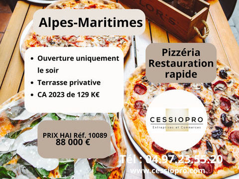 06   Alpes maritimes   PIZZERIA AVEC TERRASSE PRIVATIVE CA 129 K 88000 06510 Carros