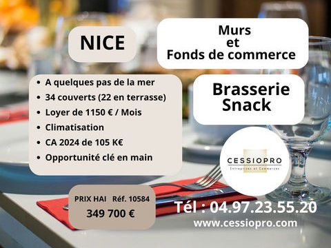 Murs et fonds de commerce   Brasserie/Snack Licence III &agrave; Nice 349700 06000 Nice