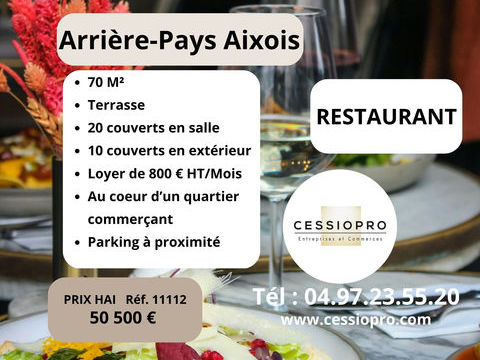 RESTAURANT 30 COUVERTS   PREMIERE AFFAIRE IDEALE POUR CHEF AMBITIEUX OU COUPLE DE RESTAURATEURS 50500 13090 Aix en provence