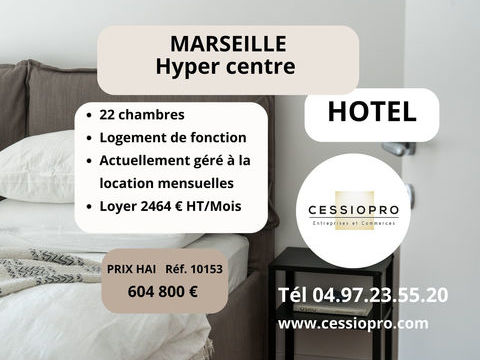 H&ocirc;tels 22 chambres Hypercentre Marseille 604800 13001 Marseille