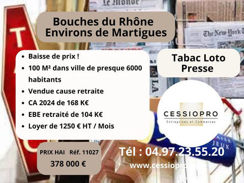 Baisse de Prix !!! A vendre Beau Tabac Loto Presse, dans petite ville agr&eacute;able des BDR 378000 13500 Martigues