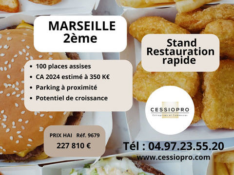 STAND RESTAURATION RAPIDE, PLACES ASSISES 100 PERSONNES, MARSEILLE 2i&eacute;me 227810 13002 Marseille