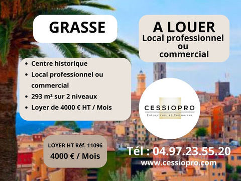 A LOUER A GRASSE : LOCAL PROFESSIONNEL OU COMMERCIAL DE  293 m2 4125 06130 Grasse