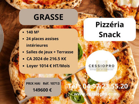 PIZZERIA/SNACK   SECTEUR GRASSE (06) EN ZONE D'ACTIVITES   PROCHE GRANDS AXES ROUTIERS, COMMERCES, ECOLES 149600 06130 Grasse