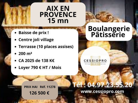 BAISSE DE PRIX !! BOULANGERIE P&Acirc;TISSERIE FINE DANS UN JOLI VILLAGE A 15min D'AIX EN PROVENCE 126500 13410 Lambesc