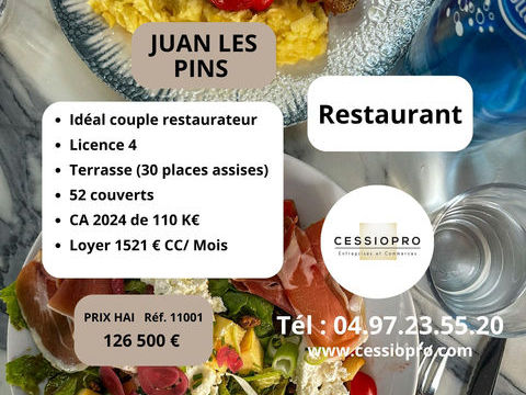 Charmant petit restaurant, licence 4, grande terrasse, id&eacute;al couple restaurateur Juan les Pins 126500 06160 Juan les pins