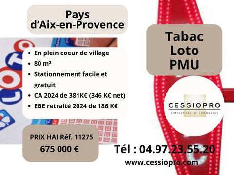Tr&egrave;s beau Tabac Loto, en plein C�ur de village� Pays d'Aix en Provence 675000 13100 Aix en provence