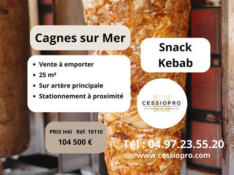 FONDS DE COMMERCE SNACK KEBAB VENTE A EMPORTER 25m2 CAGNES SUR MER 104500 06800 Cagnes sur mer