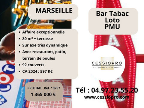 AFFAIRE EXCEPTIONNELLE - BAR TABAC LOTO PMU LICENCE IV / MARSEILLE 1365000 13004 Marseille