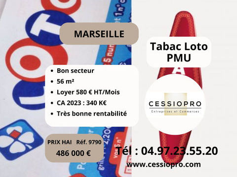 Tabac Loto PMU Bimbeloteries sur Marseille. Id&eacute;al pour un couple, bon secteur. 486000 13005 Marseille