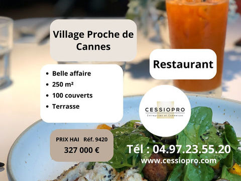Restaurant traditionnel, de caract&egrave;re, plein sud, rue principale, village r&eacute;put&eacute; proche de Cannes 327000 06220 Golfe juan
