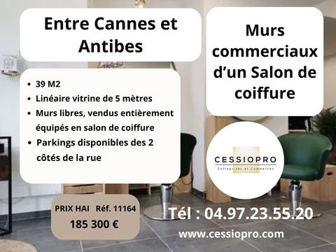 MURS COMMERCIAUX d'un SALON de COIFFURE 185300 06160 Juan les pins