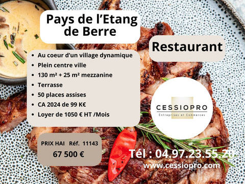 RESTAURANT AU C�UR D'UN VILLAGE DYNAMIQUE, PAYS DE L'&Eacute;TANG DE BERRE 67500 13700 Marignane