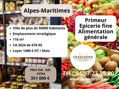 PRIMEURS & &Eacute;PICERIE FINE REPUTEE   ALPES MARITIMES VILLE DE PLUS 50 000 HABITANTS 351000 06130 Grasse