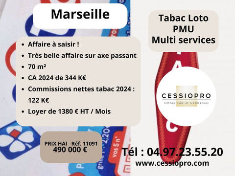 Affaire &agrave; saisir !!! Tr&egrave;s beau Tabac Loto PMU Multi Services sur Marseille 490000 13015 Marseille