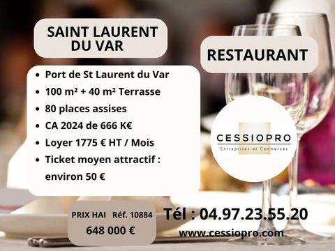 A VENDRE RESTAURANT port de  SAINT LAURENT DU VAR 648000 06700 St laurent du var