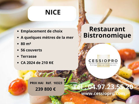 Restaurant Bistronomique de charme &agrave; Nice, emplacement de choix. 239800 06200 Nice
