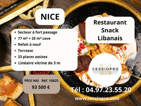Restaurant Snack Libanais   Refait &agrave; neuf   Secteur &agrave; fort passage &agrave; Nice 93500 06000 Nice