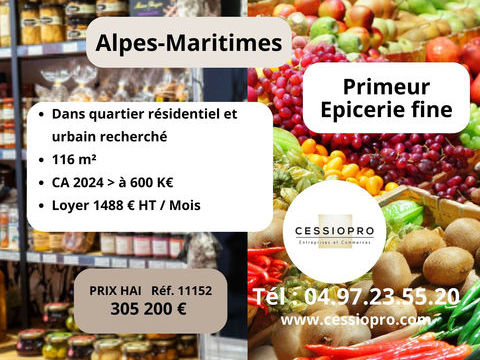 COMMERCE ALIMENTAIRE DE REFERENCE   VILLE VIVANTE DES ALPES MARITIMES   SECTEUR EN PLEIN EXPANSION 305200 06220 Vallauris
