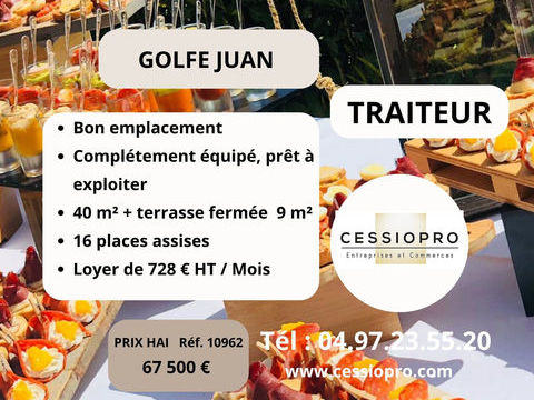 A vendre traiteur, &eacute;tat neuf, bon emplacement, compl&egrave;tement &eacute;quip&eacute;, pr&ecirc;t &agrave; exploiter  - Golfe Juan 67500 06220 Golfe juan