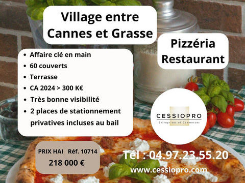 PIZZERIA RESTAURANT AVEC TERRASSE PRIVATIVE DE 24 PLACES   VILLAGE PETILLANT ENTRE CANNES ET GRASSE   ALPES MA 218000 06250 Mougins