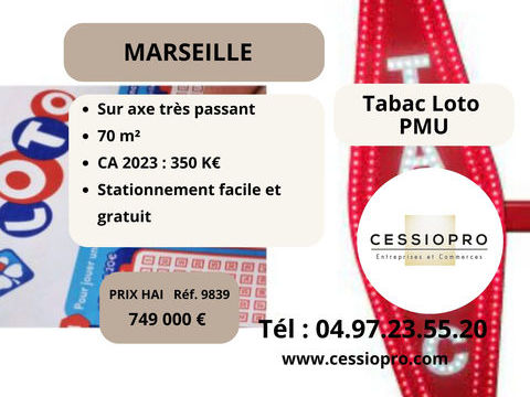 Tabac Loto PMU Bimbeloteries sur Marseille &agrave; d&eacute;velopper +++ 749000 13010 Marseille