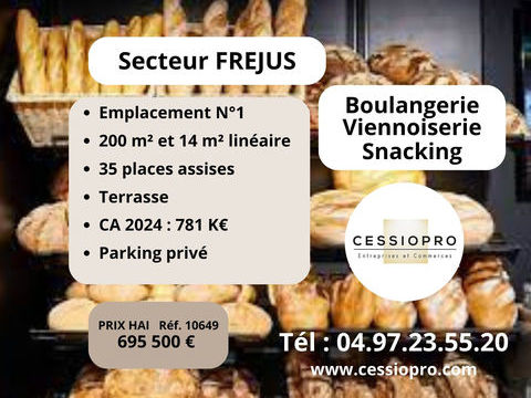 Boulangerie, viennoiserie, snacking   Emplacement No 1, secteur Fr&eacute;jus 695500 83600 Frejus