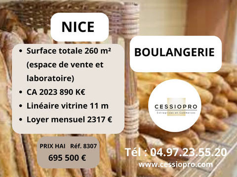 BOULANGERIE PAT&Icirc;SSERIE SANDWICHERIE A NICE   CA 2022 = 800 000� 695500 06100 Nice