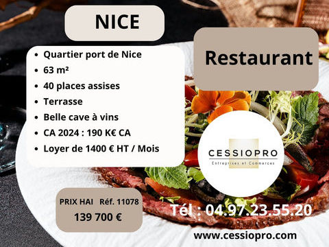 Restaurant avec Terrasse   Emplacement  recherch&eacute; Quartier du Port de Nice 139700 06300 Nice