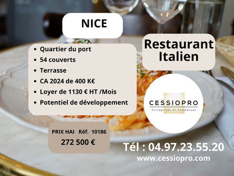 Charmant Restaurant italien avec 400k � CA moyen dans le quartier du port &agrave; Nice. 272500 06300 Nice