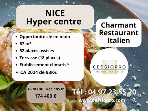 Restaurant Italien cl&eacute; en main   Hyper centre de Nice 174400 06000 Nice