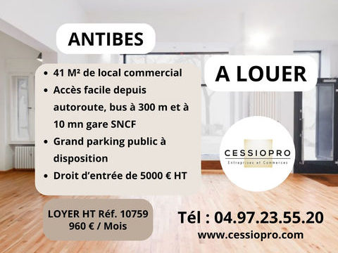 ANTIBES LOCATION  LOCAL COMMERCIAL 41 m2 1012 06600 Antibes