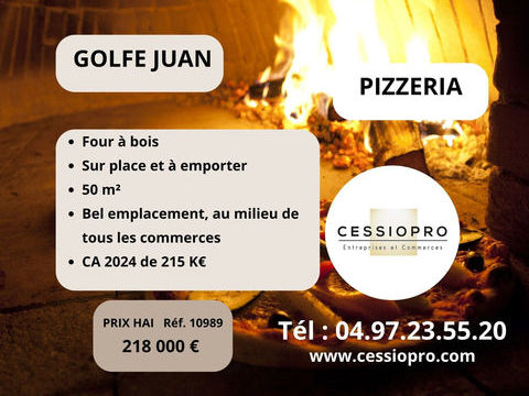 A vendre pizz&eacute;ria, four &agrave; bois, sur place et &agrave; emporter, bel emplacement ,Golfe-juan 218000 06220 Golfe juan