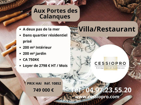 VILLA/RESTAURANT PREMIUM plain pied AVEC JARDIN   aux Portes des Calanques(13) 749000 83270 Saint cyr sur mer