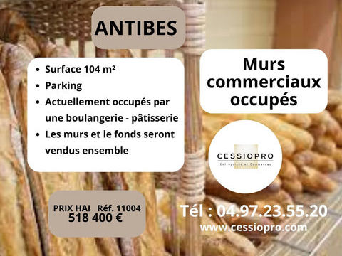 Murs commerciaux occup&eacute;s, r&eacute;sidence neuve, emplacement strat&eacute;gique Antibes 518400 06600 Antibes