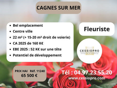 Fleuriste   bel emplacement   CA 160K� - Potentiel d&eacute;veloppement   CAGNES SUR MER 65500 06800 Cagnes sur mer
