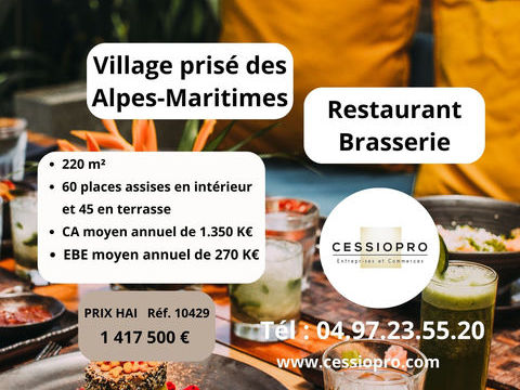 RESTAURANT BRASSERIE 220M2 Village pris&eacute; des Alpes-Maritimes 1417500 06140 Vence