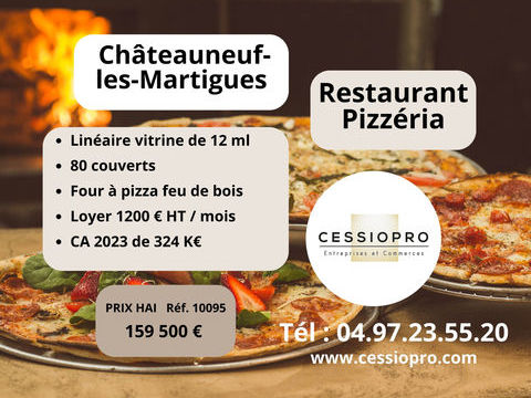 RESTAURANT PIZZERIA 80 COUVERTS CHATEAUNEUF LES MARTIGUES 159500 13220 Chateauneuf les martigues