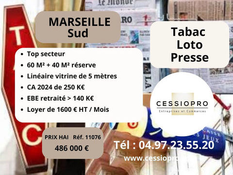 Rare &agrave; la vente ! Tr&egrave;s beau Tabac Loto Presse�.Top secteur Marseille� 486000 13009 Marseille