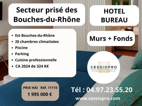 H&Ocirc;TEL BUREAU   MURS + FONDS   SECTEUR PRISE DES BOUCHES DU RHONE 1995000 13600 Ceyreste
