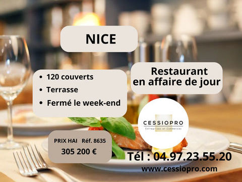 RESTAURANT  EN AFFAIRE DE JOUR A NICE 305200 06200 Nice