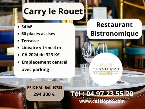 RESTAURANT BISTRONOMIQUE ET CAVE A VINS   Carry Le Rouet   CA de 323 K� 294300 13620 Carry le rouet