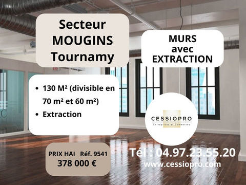 MURS COMMERCIAUX AVEC EXTRACTION   SURFACE DE 130 M2 DIVISIBLES - SECTEUR MOUGINS TOURNAMY 378000 06400 Cannes