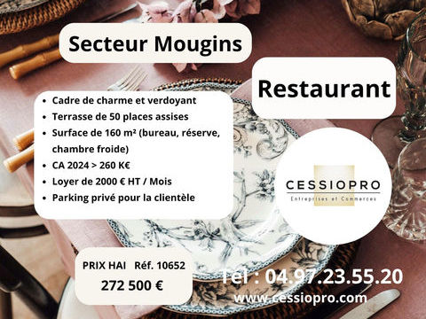 RESTAURANT AVEC PARKING PRIVE - TERRASSE DE 50 PLACES - EMPLACEMENT STRAT&Eacute;GIQUE ET CADRE DE CHARME 272500 06250 Mougins