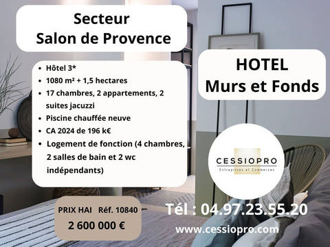 HOTEL 3* MURS ET FONDS  Secteur SALON DE PROVENCE 2600000 13250 Cornillon confoux