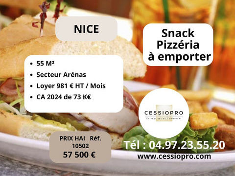 Snack-pizzeria &agrave; emporter avec un potentiel de d&eacute;veloppement XXL &agrave; Nice 57500 06200 Nice